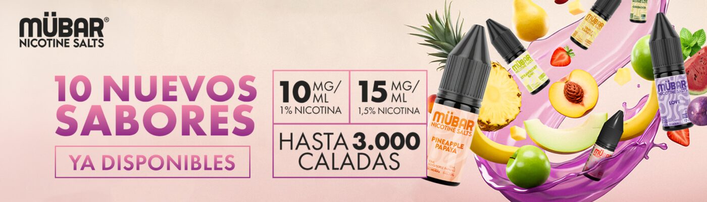 Tienda Vaper Barato, Vapers Desechables Y Recargables | Yonofumoyovapeo.com banner nuevas sales de nicotina de mübar en yonofumoyovapeo